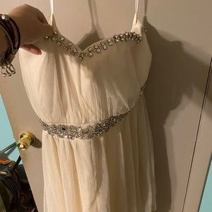 Beautiful beaded knee length wedding dress